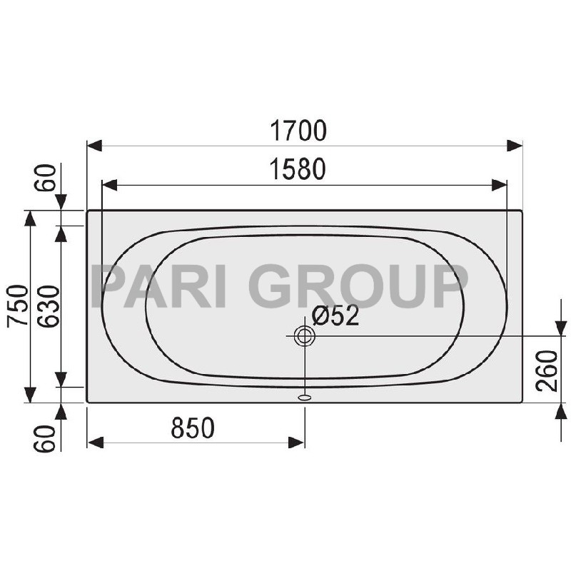 ����� DUSCHOLUX, Ancona 110, �������������, 1700�750�420 ��, ��������� �����