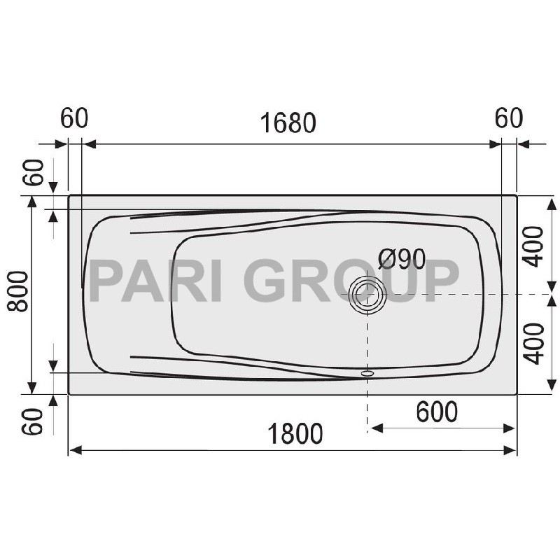 ����� DUSCHOLUX Ancona 118, �������������, 1800�800 ��, �����, �����