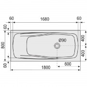 ����� DUSCHOLUX Ancona 118, �������������, 1800�800 ��, �����, �����