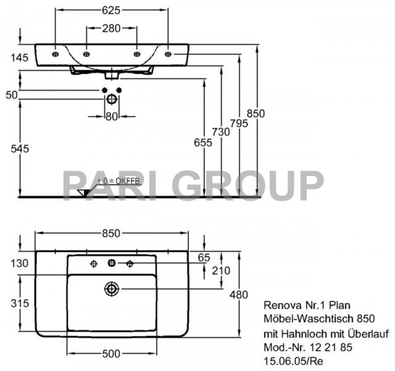   Geberit Renova Plan, 85/48, 