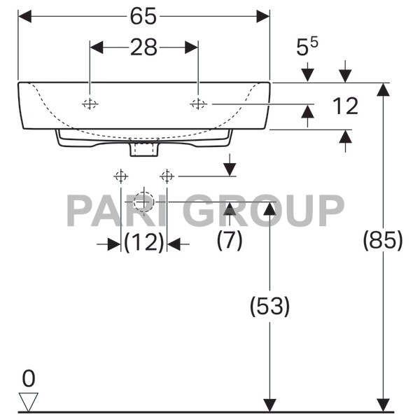 �������� Geberit Renova Plan, 65/48, 1 ��������� ��� ���������, �������, �����