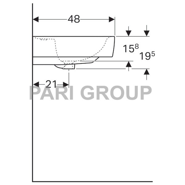 �������� Geberit Renova Plan, 65/48, 1 ��������� ��� ���������, �������, �����