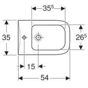 Биде подвесное Geberit Renova Plan, 35/57,белый