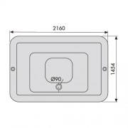 Ванна Duscholux Duscho FREE Caprivi 590, 1454х2160 мм, с переливом, монтажная рама, 2 накладки (белые) для зоны спины, акрил белый