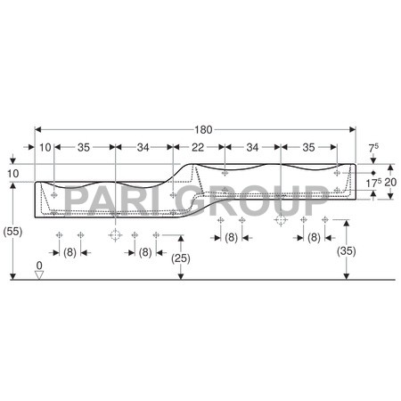 �������� (�����) Geberit 4Bambini, �������, �������������, 180�41,5 ��, Varicor, ���������� ����� (430000016)