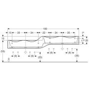 Раковина (левая) Geberit 4Bambini, двойная, двухуровневая, 180х41,5 см, Varicor, альпийский белый (430000016)
