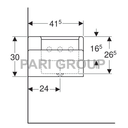 �������� (�����) Geberit 4Bambini, �������, �������������, 180�41,5 ��, Varicor, ���������� ����� (430000016)