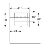 Раковина (левая) Geberit 4Bambini, двойная, двухуровневая, 180х41,5 см, Varicor, альпийский белый (430000016)