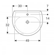 Раковина Geberit Renova, 60/49, отверстие под смеситель, белый
