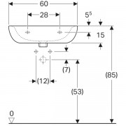 Раковина Geberit Renova, 60/49, отверстие под смеситель, белый