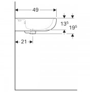 Раковина Geberit Renova, 60/49, отверстие под смеситель, белый