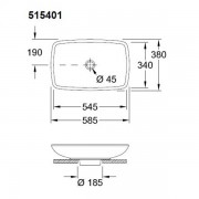 �������� Villeroy&Boch Loop&Friends, ��������� �� ����������, ��� ������� ��� ���������, � �������� � ������������ �������, � ���������, 585�380�110 ��, ���������� �����