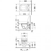 ������ DURAVIT DARLING NEW, ���������, �������� ���������� ��� ����������� SensoWash �� ������� ������� ����, ��������� Durafix, 625�360 ��, ���������� �����
