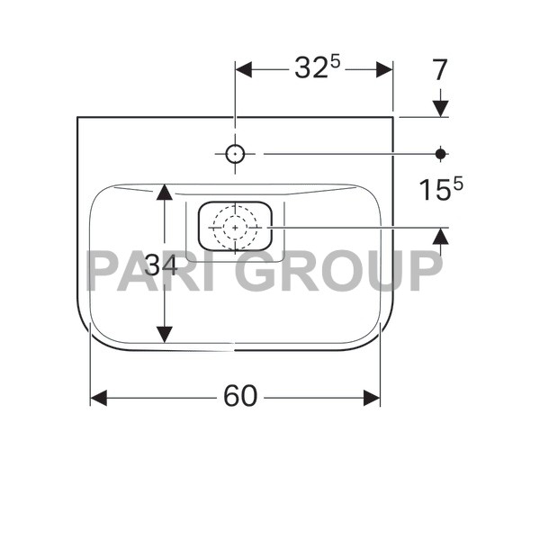 ��������  Geberit myDay, 650x480mm, �����, Kera Tect