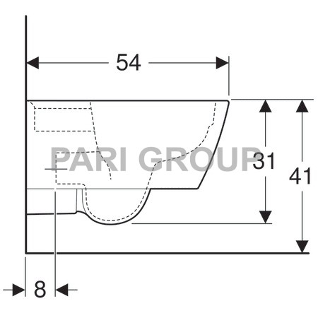   Geberit Icon Square 6,  Rimfree,  540 , 
