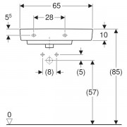 Раковина Geberit Renova Compact, с переливом и отверстием под смеситель, 550х370, белый (226155000)