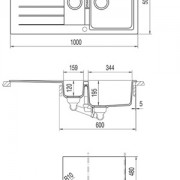 Мойка SCHOCK Primus 60D, врезная, отводная арматура с 3