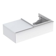 Шкафчик Geberit iCon под раковину слева 124150, 1 хромированная ручка, 1 ящик, 890х240х477 мм, декор альпийский глянец (840490000)