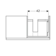Шкафчик Geberit iCon под раковину слева 124150, 1 хромированная ручка, 1 ящик, 890х240х477 мм, декор альпийский глянец (840490000)