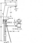 Смеситель для умывальника HANSALOFT, однорычажный, контактирующие с водой поверхности без никелевого покрытия, сливной гарнитур, подключение через медные трубы, вынос 146 мм, излив неподвижный, хром (57552103)