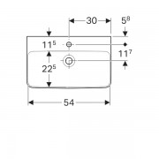 Раковина Geberit Renova Compact, с 1 отверстием под смеситель, перелив, 600х370 мм. белый (226160000)