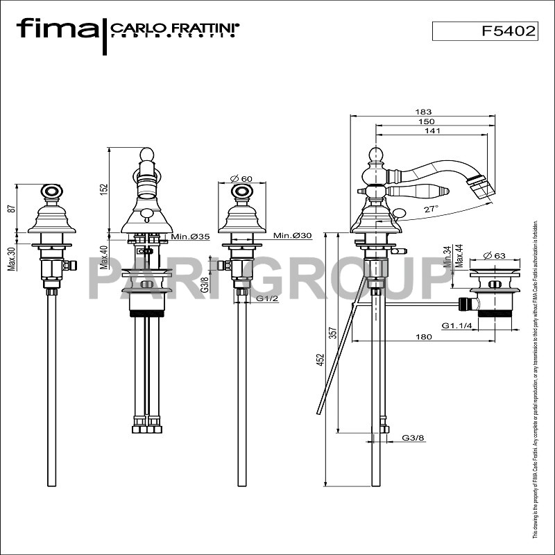       FIMA HEREND,     360 ,  2   350 ,   1 1/4  ,  152 ,  141 , 