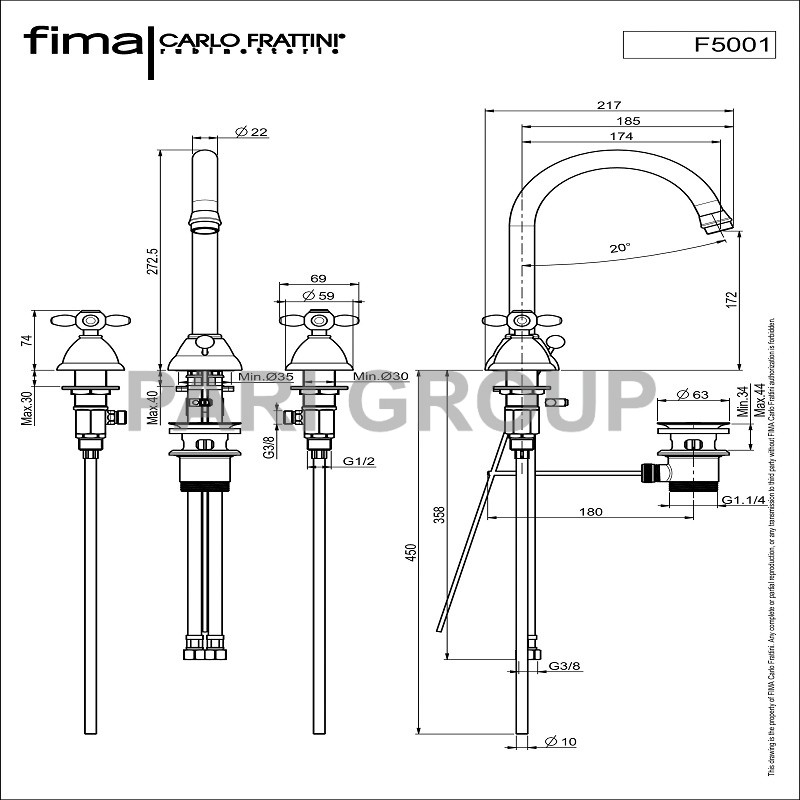    FIMA OLIVIA,   ,    360 ,  2   350 ,    1" 1/4  ,  272,5 ,  174 , 