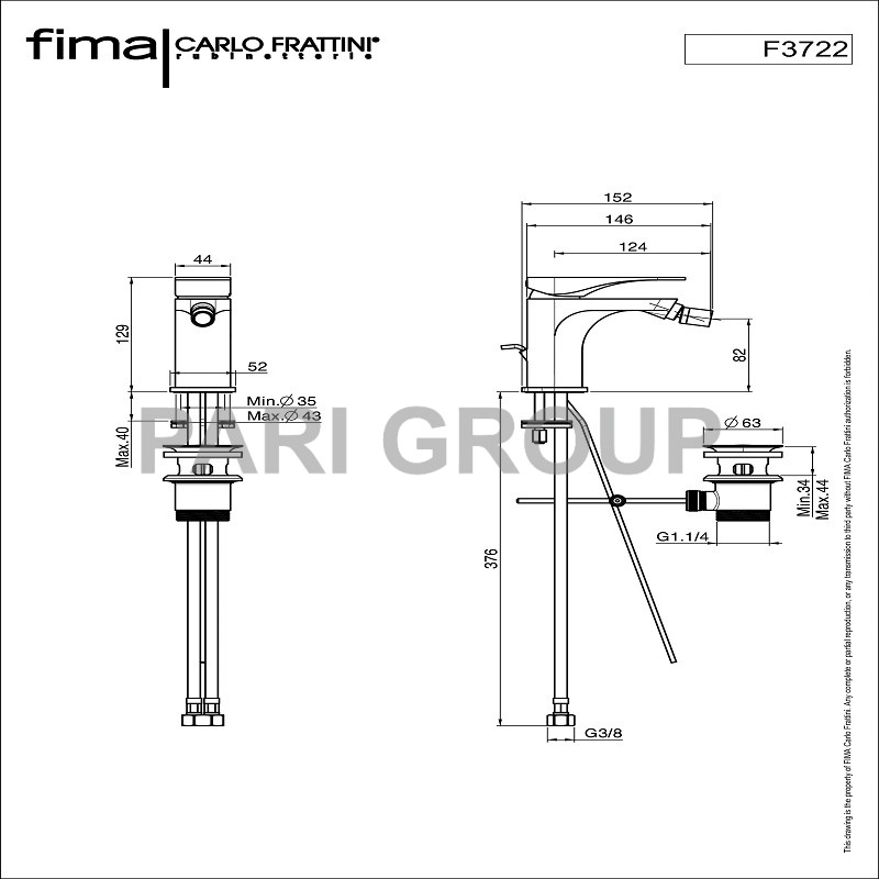    FIMA QUAD,    1" 1/4  ,  2   350 ,  129 ,  124 , 