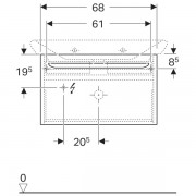 Шкафчик под раковину Geberit myDay, 1 ящик с подсветкой, 1 внутренний ящик, нескользящие коврики, 680х410х405 мм, какао с молоком, (824081000)