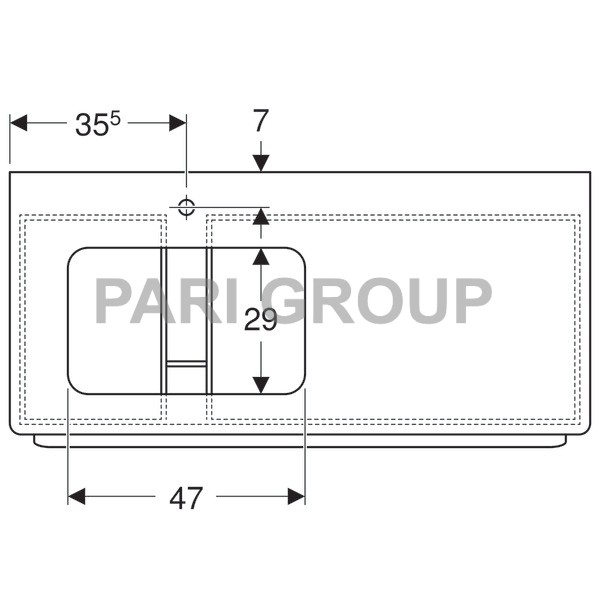 ������� ��� �������� Geberit myDay, ��������� ��� ����� �����, 1 ���� � ���������� � ������������ ��������, 1150�200�520 ��, ����� ������, (824260000)