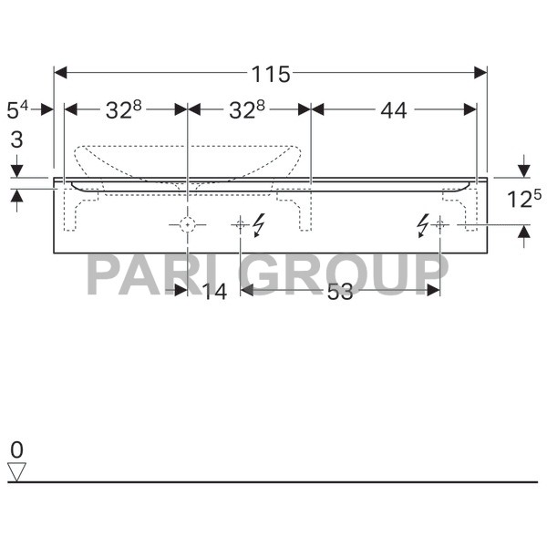 ������� ��� �������� Geberit myDay, ��������� ��� ����� �����, 1 ���� � ���������� � ������������ ��������, 1150�200�520 ��, ����� ������, (824260000)