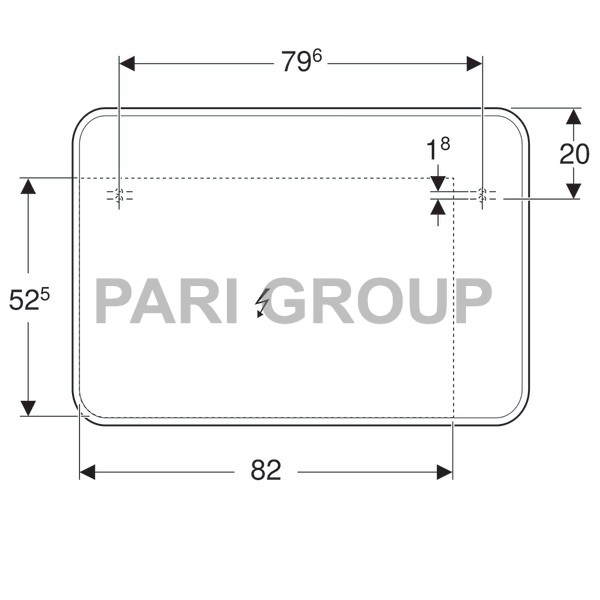 ������� � ���������� Geberit myDay, � �������� ���������������, ��� �����������, ������������ ����� 25W/4000K (+- 200K), 3024lm, 230 V, 50 Hz, IP44, ����� ������ 2, ������������� ��������������, �����������, 1000�700�30 ��, (824300000)