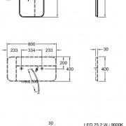 ������� � ���������� KERAMAG myDay, � �������� ���������������, ������������ ����� 30W/4000K (+/- 200 K), 3600lm, 230V, 50 Hz, IP44, ����� ������ 2, ������������� �������������, �����������, 400�800�30 ��, (824340000)