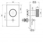 Встраиваемый смеситель FIMA TEXTURE COLLECTION, только внешняя часть, с переключателем на 2 источника, декор X collection, золото