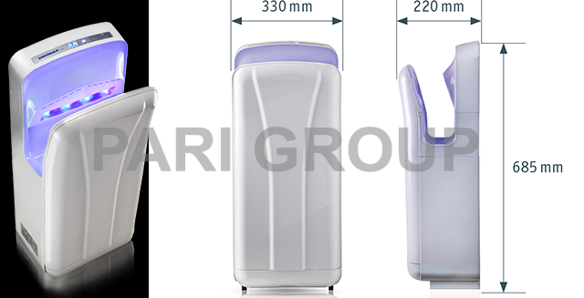     URIMAT Hand-Dryer Favorit white,  LED , 750+1850 , ABS( ) 330  220  685 ,