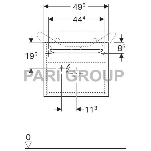������� ��� �������� Geberit myDay, 1 ���� � ���������� � ������������ ��������, 495�410�405 ��, ����� ���������, (824060000)