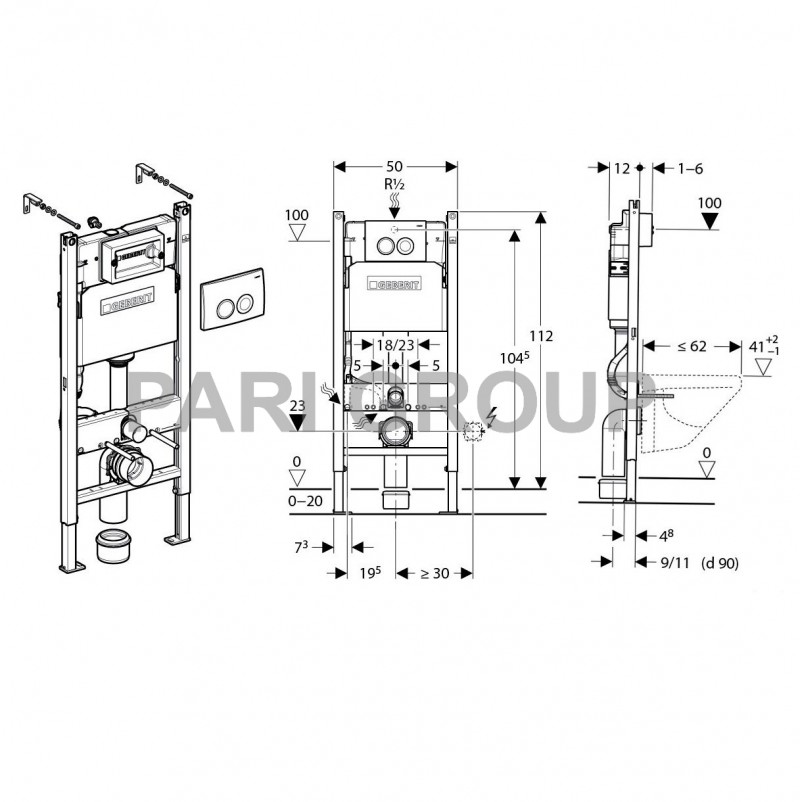   Geberit Duofix 3  1   , H112,  ,    
