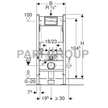   Geberit Duofix    , H112,   Delta, 12 ,  ,UP100