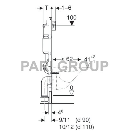   Geberit Duofix    , H112,   Delta, 12 ,  ,UP100