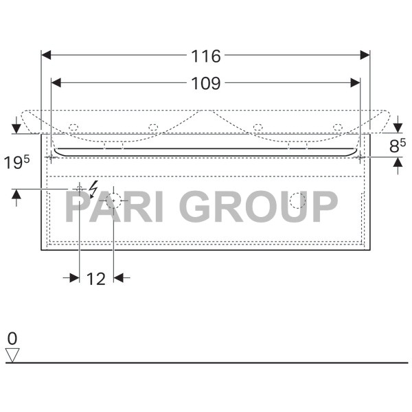 ������� ��� ������� �������� Geberit myDay, 1 ��������� ���� � ����������, 1 ������������ ������, ������������� ����, 1160�410�405 ��, ����� � ������� ������, (824131000)