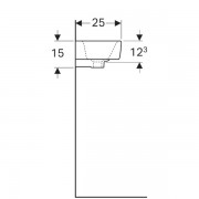 Раковина Geberit Renova Compact, с полочкой слева, с отверстием под смеситель слева, 500х250 мм, белый