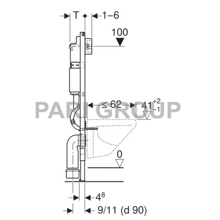   GEBERIT  Duofix,     1120500120 ,  Delta51 . 115.105.21.1,     Duofix 130-200 ,  