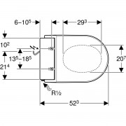 ������-���� GEBERIT AquaClean Tuma Comfort, WirlSpray, ����� �������������� ����������, 4 �������������� ������� �������������, 5 �������� ������, ����������� �����, ������� ���, �������� �������, ���, ����������������� �����, �����