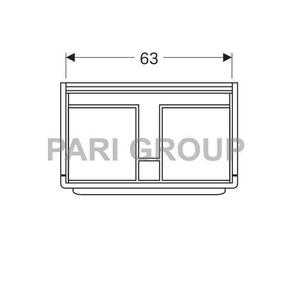 ������� ��� �������� Geberit myDay, 1 ��������� ����, 1 ���������� ���� � ����������, 1 ������������ ������, 1 ������������ ������ �� ���������� �����, ������������� �����,  680�410�405 ��, ����� ������