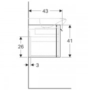 ������� ��� �������� Geberit myDay, 1 ��������� ����, 1 ���������� ���� � ����������, 1 ������������ ������, 1 ������������ ������ �� ���������� �����, ������������� �����,  680�410�405 ��, ����� ������