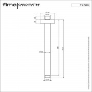 Держатель верхнего душа FIMA WELLNESS, потолочный монтаж, 300 мм, 1/2, хром