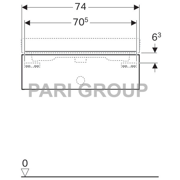 ������� ��� �������� Geberit iCon, 1 ��������� ����, 740�240�477 ��, ����� ������� ���