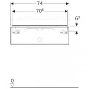 Шкафчик под раковину Geberit iCon, 1 выдвижной ящик, 740х240х477 мм, декор светлый дуб