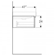 Шкафчик под раковину Geberit iCon, 1 выдвижной ящик, 740х240х477 мм, декор светлый дуб