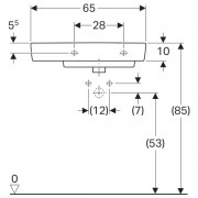 Раковина Geberit RENOVA Compact, с отверсием под смеситель и переливом, 650х370 мм, белый